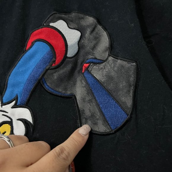 FTW Mens Black Red Embroidered Uncle Scrooge McDuck Piranha Plant Tshirt M - Picture 2 of 9